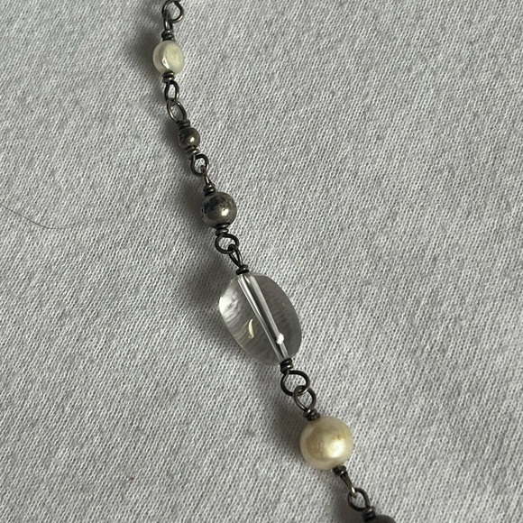 Vintage Retired Silpada Pearl Crystal Quartz Sterling Silver Necklace - Picture 3 of 3